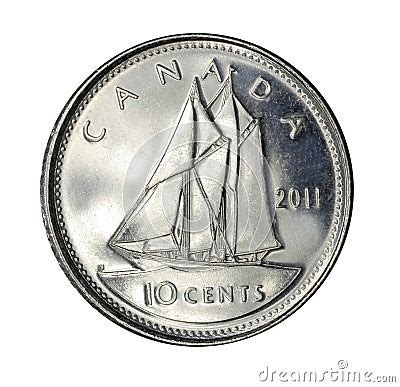 Canadian Dime Editorial Stock Image - Image: 48536074