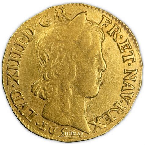 Coin - France Louis XIV Gold Louis d or a la meche longue – 1652 Arras - Thomas Numismatics