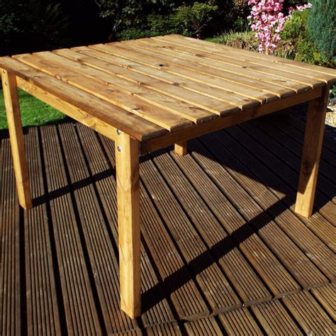 Large Square Wooden Garden Table (8 Seater)