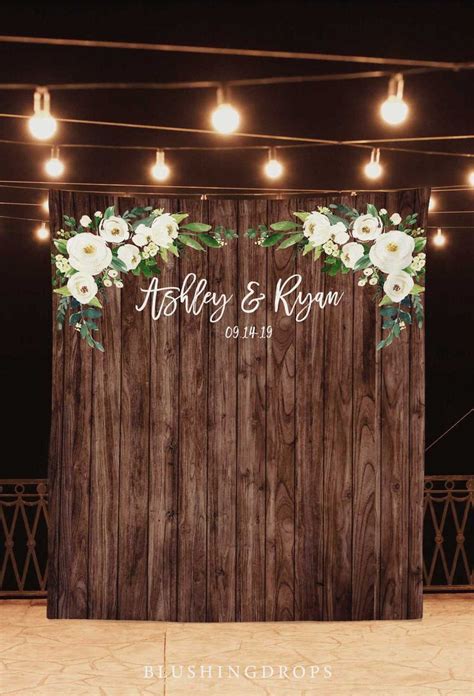 Foto De La Boda Telón De Fondo, Rústico Decoraciones De La Boda En Un Pre… | Wedding photo walls ...