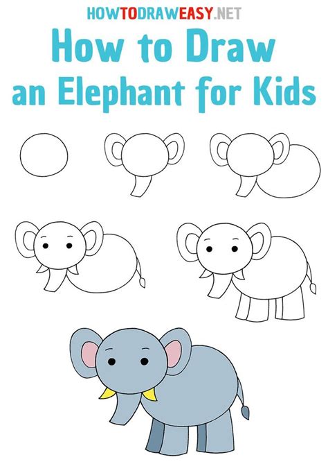 elephant drawing easy cute step by step - Trista Ventura