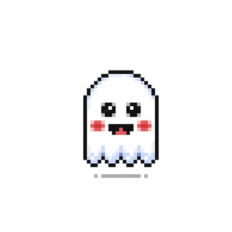 Premium Vector | Cute ghost in pixel art style