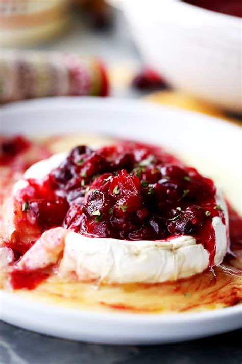 Cranberry Sauce Topped Baked Brie - Diethood