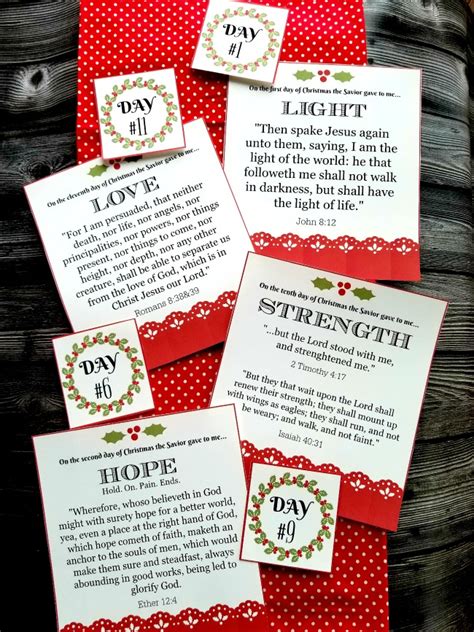 12 Days of Christmas (gifts of the Savior) with Free Printable Cards and gift ideas - Jamie ...