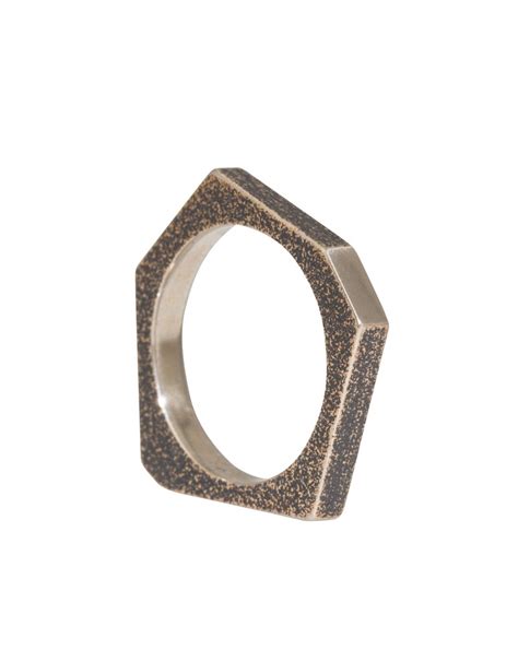 Angle Ring in Stainless Steel and Bronze - Shibumi Gallery