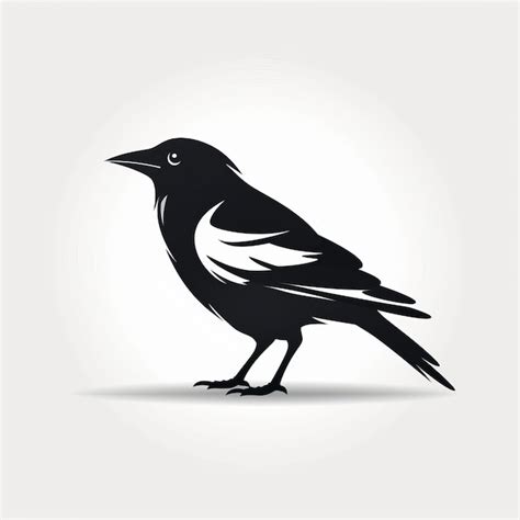 Premium AI Image | Minimal Black And White Bird Logo In Flat Design