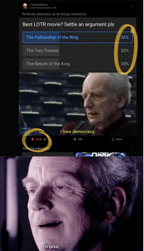 Ironic | /r/PrequelMemes | Emperor Palpatine "Ironic" | Know Your Meme