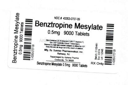 Order Benztropine Mesylate (Benztropine Mesylate) 1 mg/1 TABLET online from GNH India.