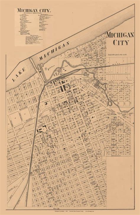 Michigan City 1862 Old Town Map With Homeowner Names Indiana - Etsy UK