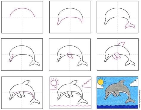 how to draw a dolphin easy video - Corinna Hanley