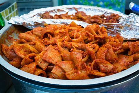 Korean Food Spicy Kimchi Sold in Gwangjang Market, Seoul Stock Photo ...