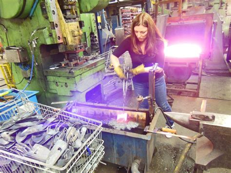 @Shawna Coronado cooling the forged curved tool. "It's hot!" Be on the lookout for this new ...