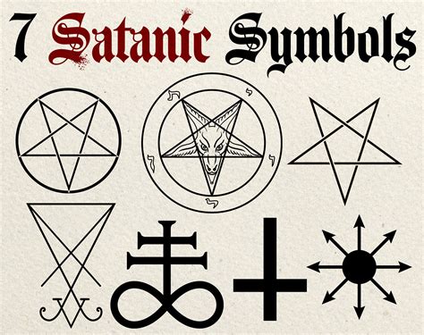 Satanic Symbols Clip Art Vector - Etsy