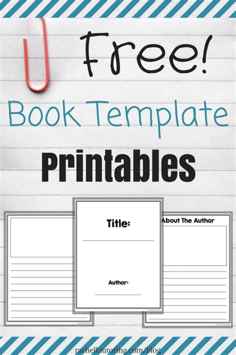 Free Book Template Printables - Rachel K Tutoring Blog | Book writing template, Writing a book ...