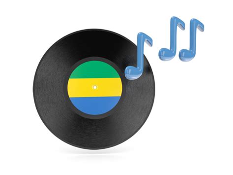 Music icon. Illustration of flag of Gabon