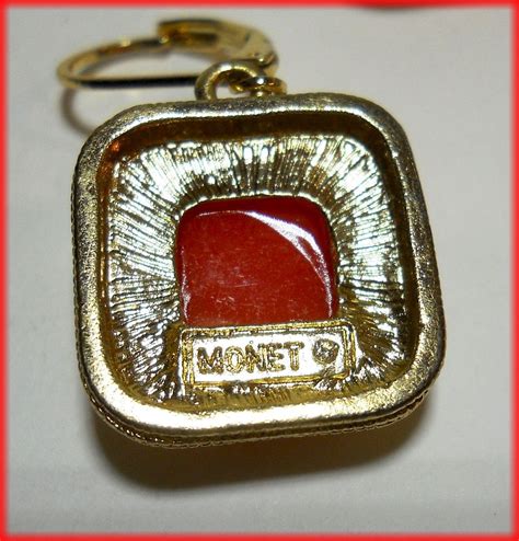 MONET - Vintage Earrings ( Gold tone and orange ) | Collectors Weekly