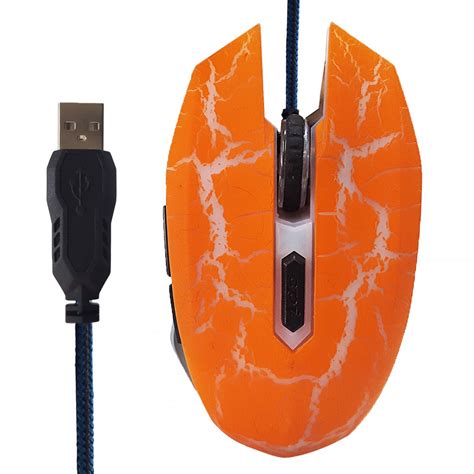 3200 DPI Ergonomic Wired Optical Gaming Mouse – Orange/Gray – LatestGadget