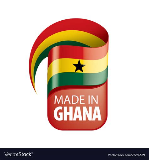 Ghana flag on a white Royalty Free Vector Image