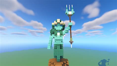 Trident Shop - Mermaid Statue on top of Tower Minecraft Map