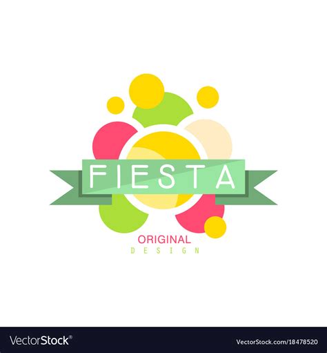 Fiesta original logo design colorful label Vector Image