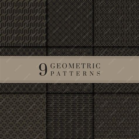 Free Vector | Black and gold geometric pattern collection