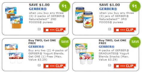 New Gerber Baby Food Printable Coupons