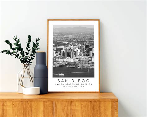 San Diego Wall Art San Diego City Skyline Art America - Etsy Hong Kong