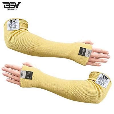 Cut/Scratch/Heat Resistant Made with Kevlar 18" Arm Sleeves -Thumb Hole ...