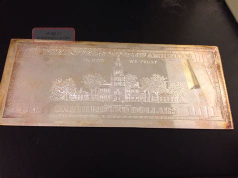 2000 $100 Dollar Bill Benjamin Franklin 4oz 999 Silver Art Bar Ingot ...