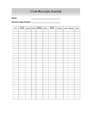 Cash Receipts Journal Form Template - Edit, Fill, Sign Online | Handypdf