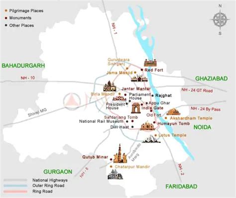 Delhi Tourism Map • Mapsof.net