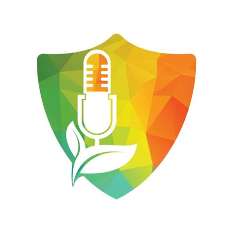 Podcast leaf nature ecology vector logo design. Podcast talk show logo ...