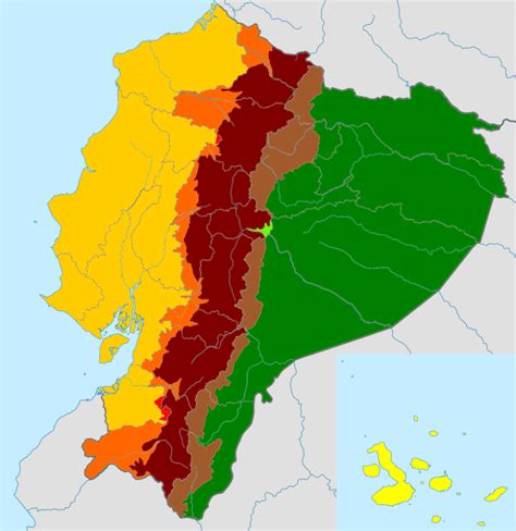 Mapa del Ecuador y sus regiones 【 Mapa Actualizado