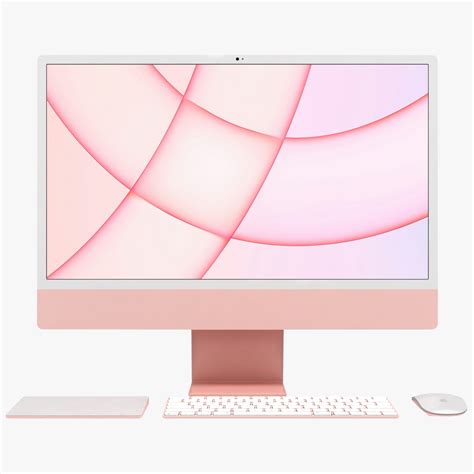 Apple iMac 24 inch 2021 Pink All Set model - TurboSquid 1733085