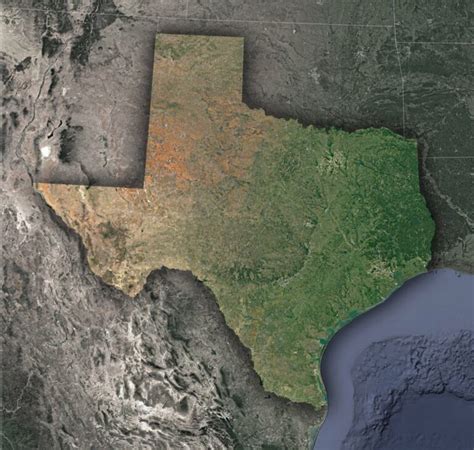 Satellite Map of Texas - WhiteClouds