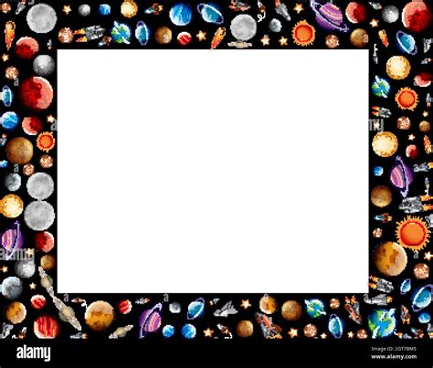 Frame design with planets in galaxy Stock Vector Image & Art - Alamy