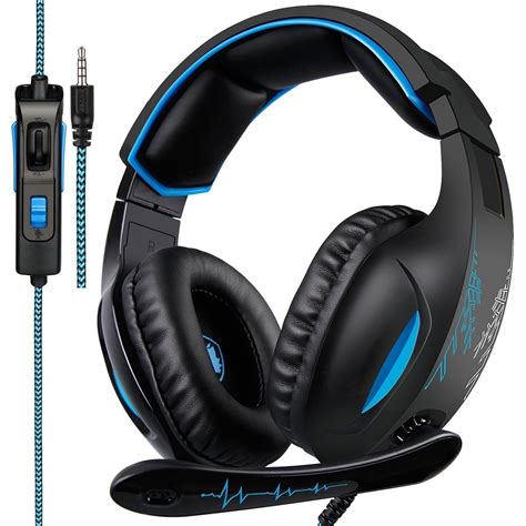 Gaming Headset for PS4, Xbox One, PC 7.1 Channel Virtual Surround Stereo Wired Over Ear Gaming ...