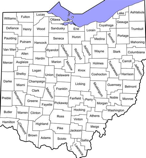 Printable Ohio County Map