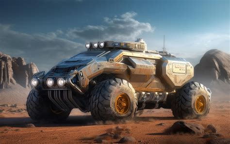 Premium AI Image | A concept art of a vehicle with the word mars on the front.