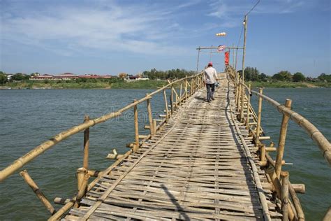 Bamboo Bridge in Kampong Cham, Cambodia Stock Photo - Image of detail, exterior: 243439716