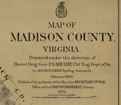 Madison County Virginia 1875 Old Wall Map Homeowner Names - Etsy