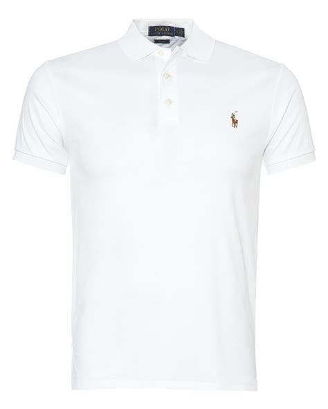 Polo Ralph Lauren Mens White Slim Fit Pima Cotton Polo Shirt