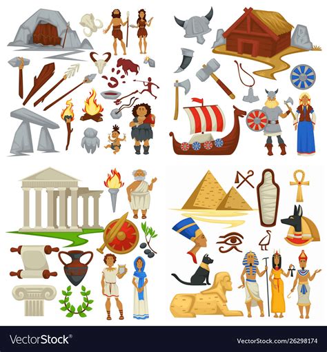 Ancient civilizations primitive people and vikings