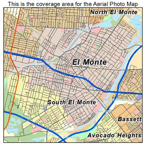 Aerial Photography Map of El Monte, CA California