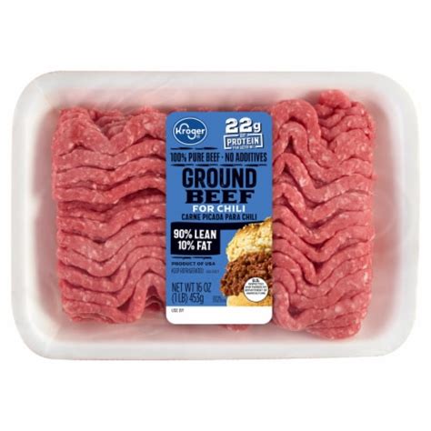 Kroger® 90/10 Lean Ground Beef for Chili, 1 lb - Pay Less Super Markets