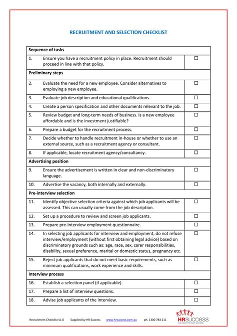 Recruitment Checklist - 10+ Examples, Format, Word, Pages, Pdf, Tips