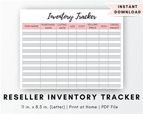 Printable Inventory Management Form Inventory Sheet ...