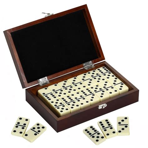 Hathaway Premium Domino Set with Wooden Carry Case-BG2133 - The Home Depot