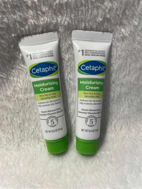 CETAPHIL MOISTURIZING CREAM Very Dry to Sensitive Skin Deluxe Sample .5oz x 2 $1.95 - PicClick