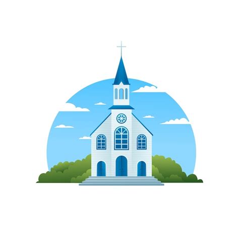 Free Vector | Gradient church building illustration